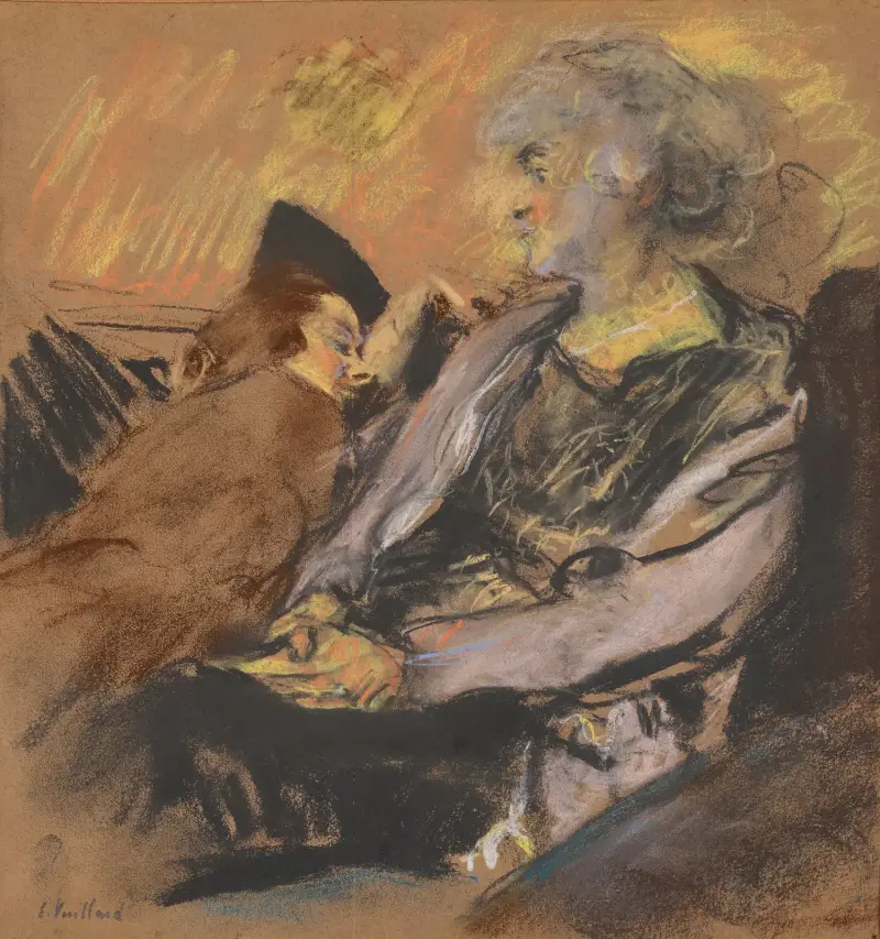 Madame Hessel et Reine Natanson, rue de Naples av Édouard Vuillard
