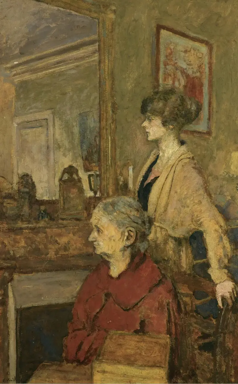 Madame Vuillard Et Annette, Rue De Calais av Édouard Vuillard