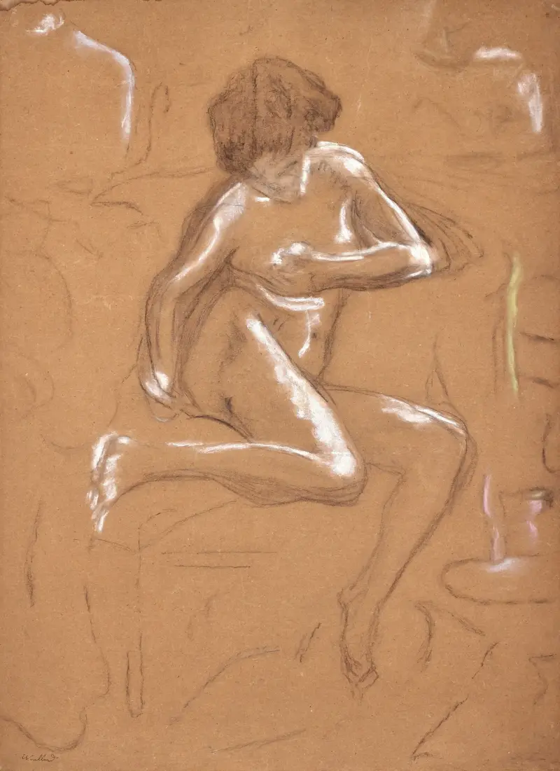 Nu assis sur un canapé av Édouard Vuillard