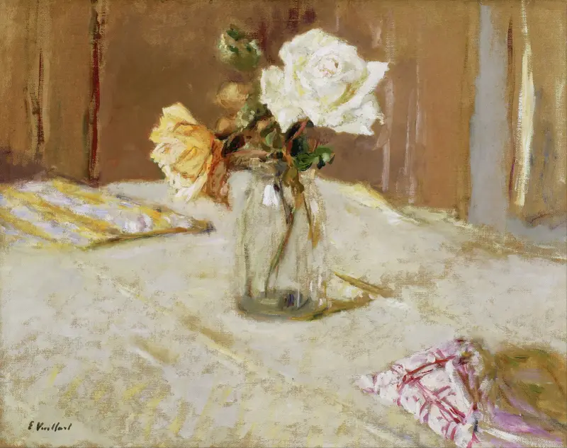 Roses in a Glass Vase av Édouard Vuillard