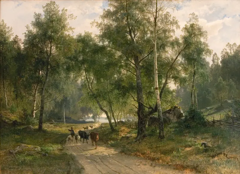 Beneath the Birches. Motif from Mälaren av Edvard Bergh