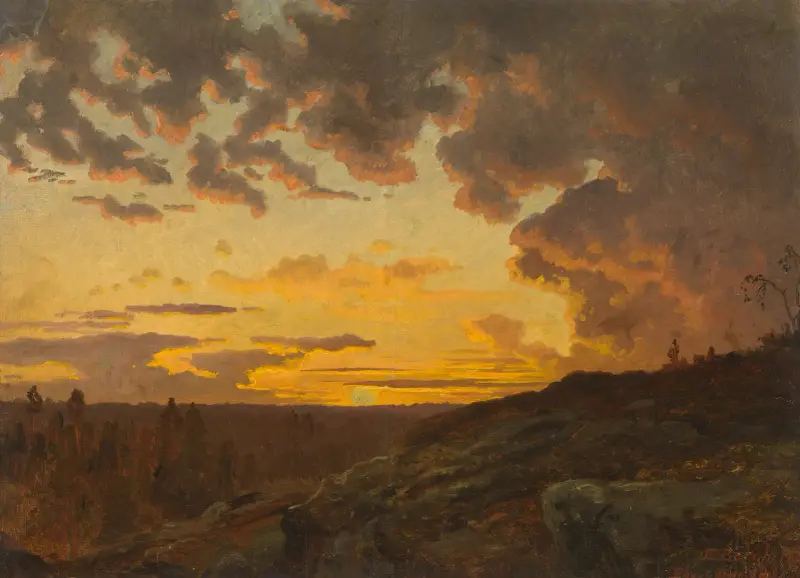 Sunset. Sketch av Edvard Bergh