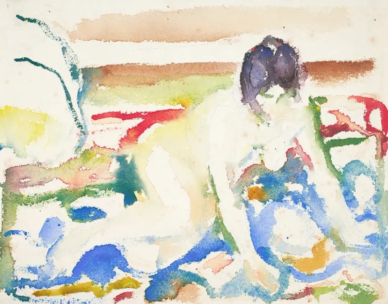 Akt på mønstret teppe av Edvard Munch
