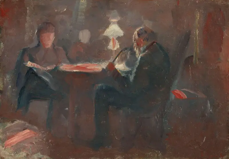 Um die Paraffinlampe von Edvard Munch