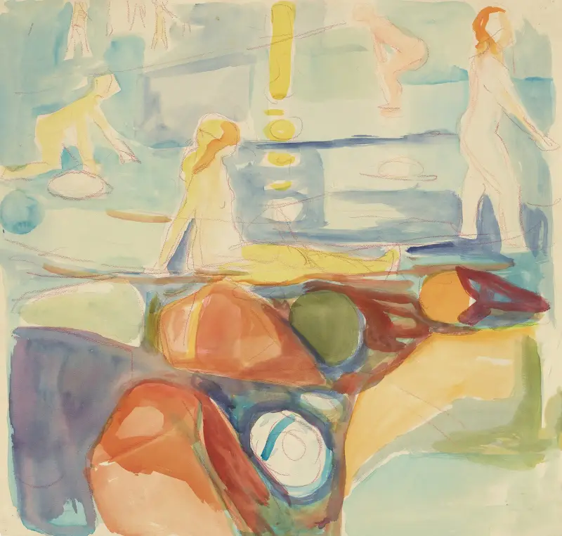 Kąpiące się kobiety, Åsgårdstrand, Edvard Munch