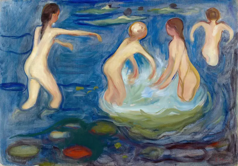 Badende Mädchen von Edvard Munch
