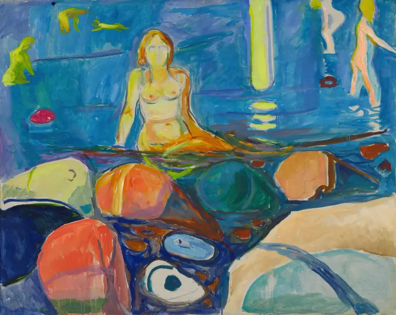 Bathing Woman and Children av Edvard Munch