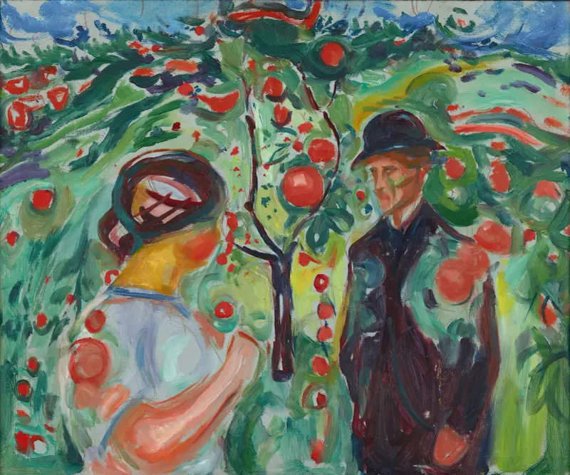 Pod červenými jablky, Edvard Munch
