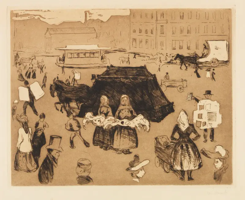 Pohřební vůz. Postupimské náměstí, Edvard Munch