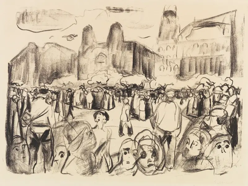 Frankfurter Bahnhofsplatz under Rathenaus likferd av Edvard Munch