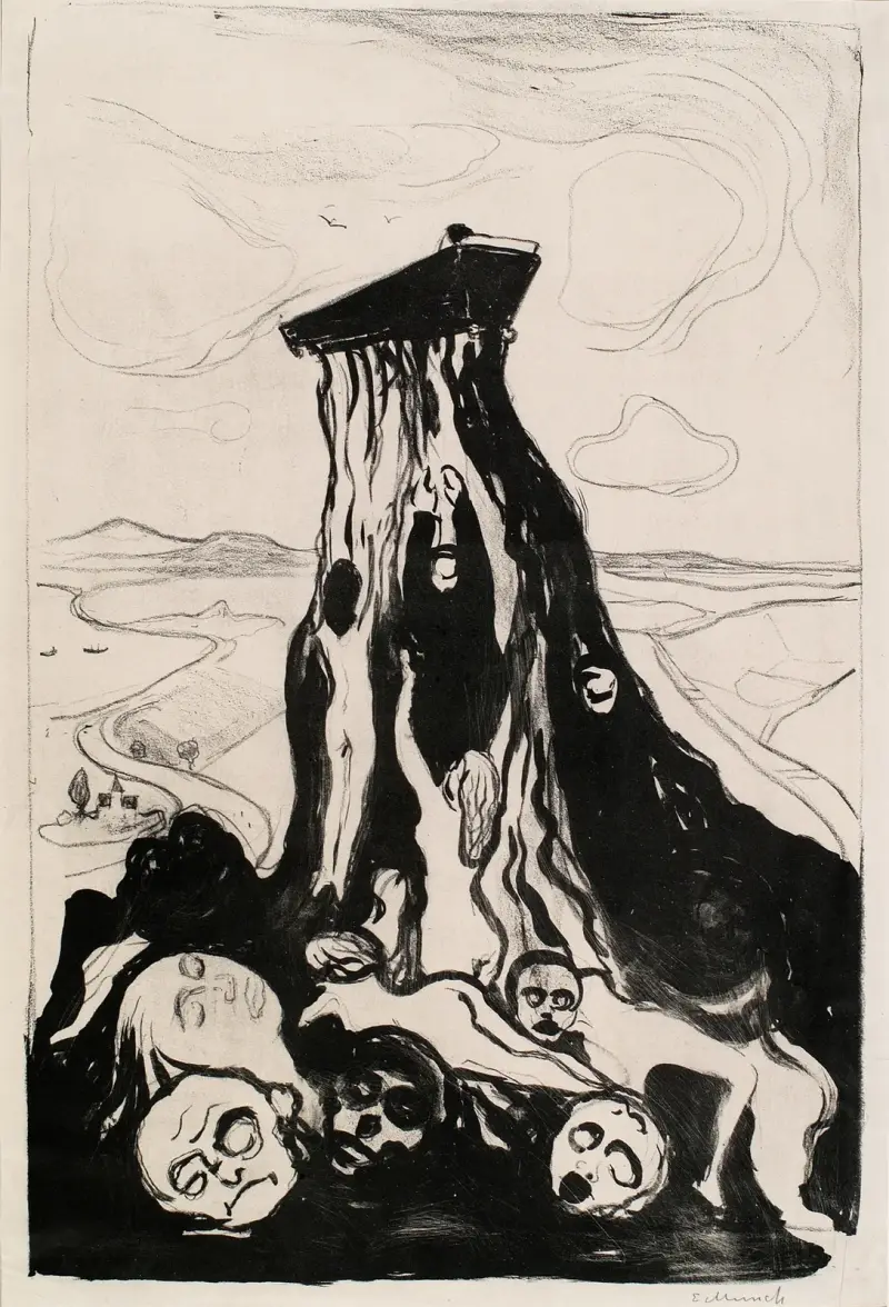 Pohřební pochod, Edvard Munch