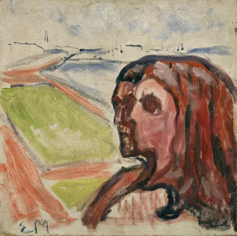 Głowa przy głowie w krajobrazie, Edvard Munch