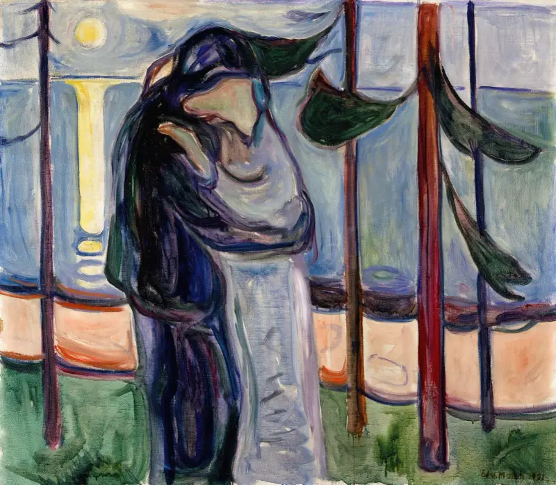 Kuss am Strand von Edvard Munch