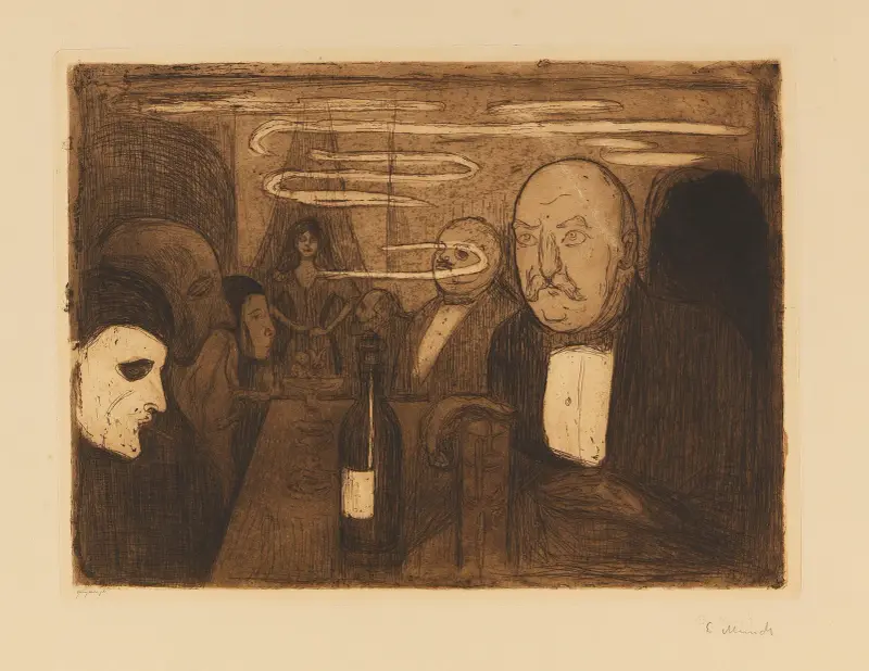 Kristiania-Boheme II av Edvard Munch