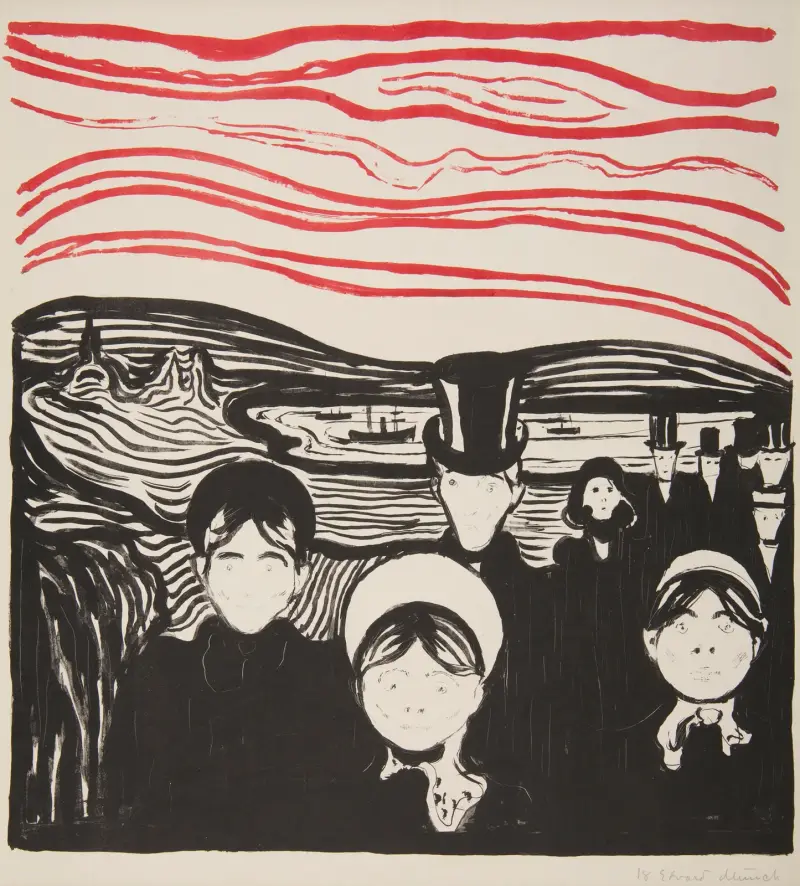 Večer – Úzkost, Edvard Munch