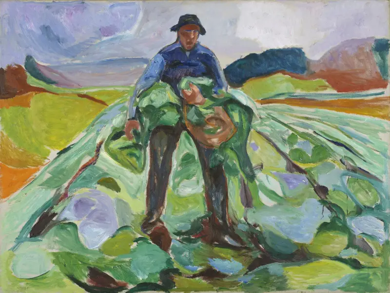 Muž na zelné zahradě, Edvard Munch