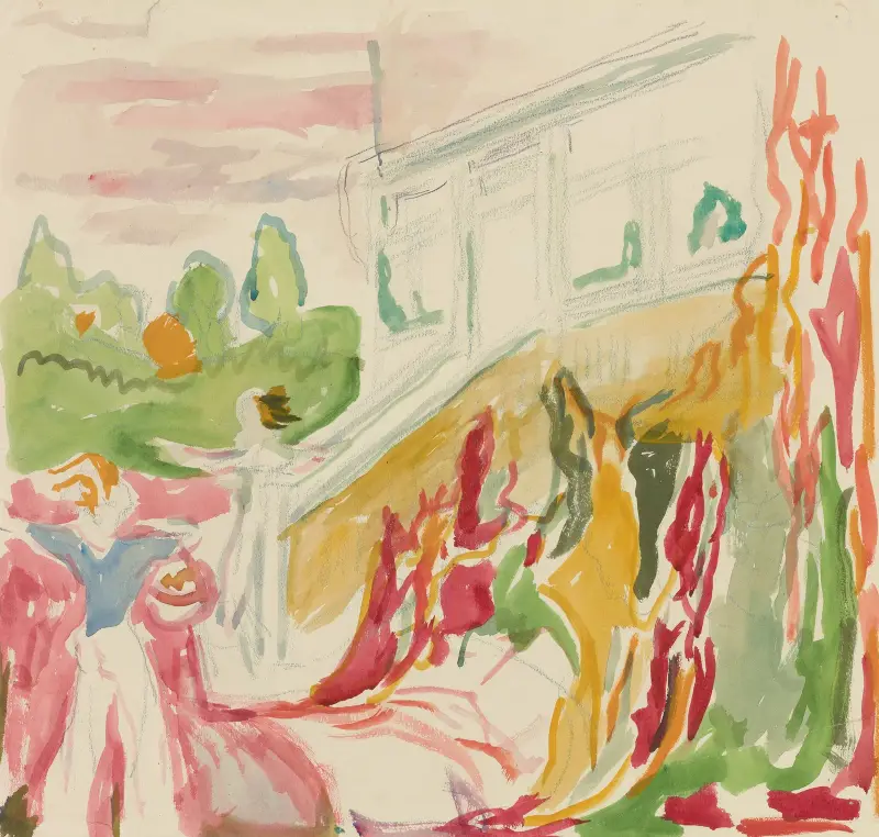 Begegnung auf der Veranda von Edvard Munch