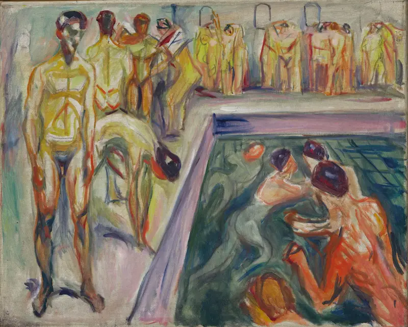 Naked Men in Swimming Pool av Edvard Munch