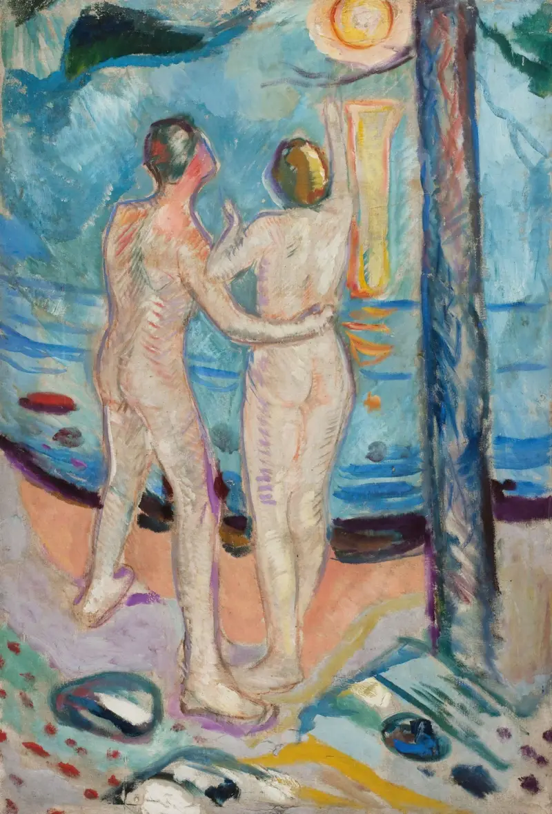 Nude Couple on the Beach av Edvard Munch