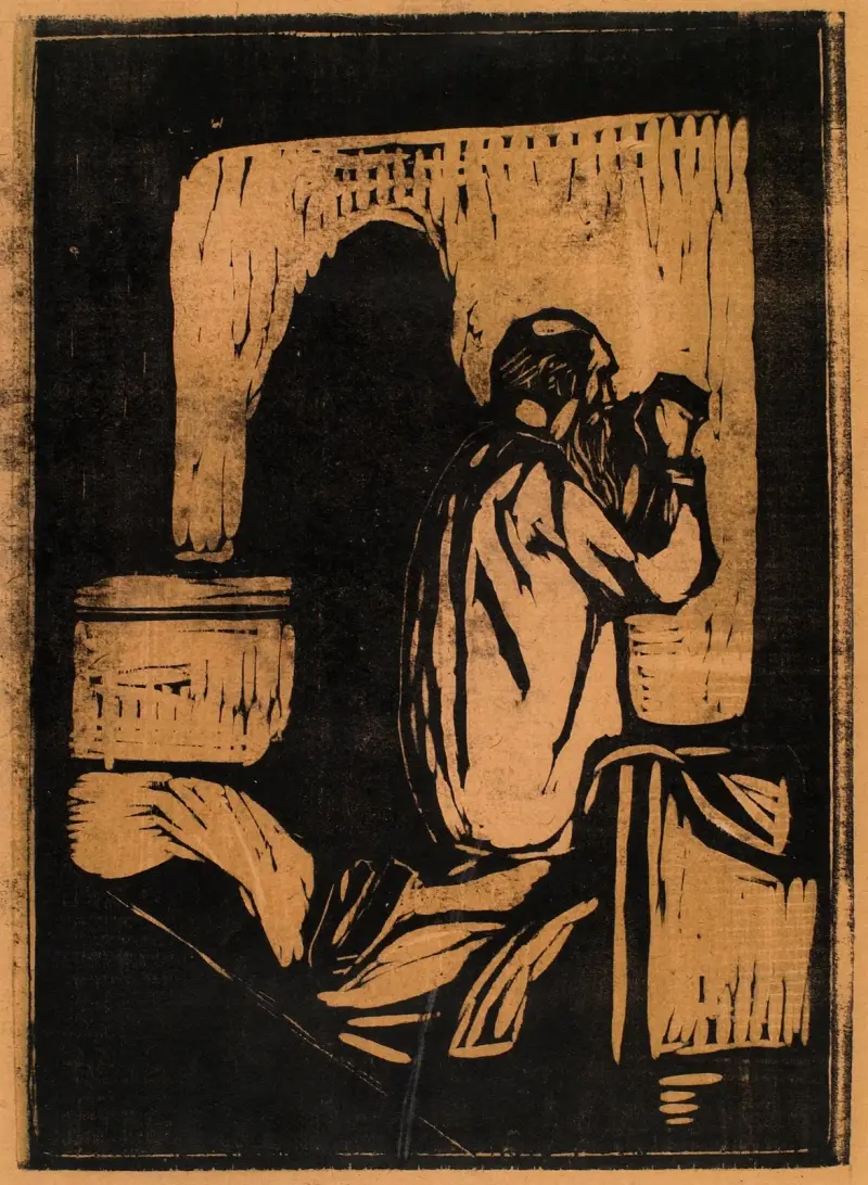 Stařec v modlitbě, Edvard Munch