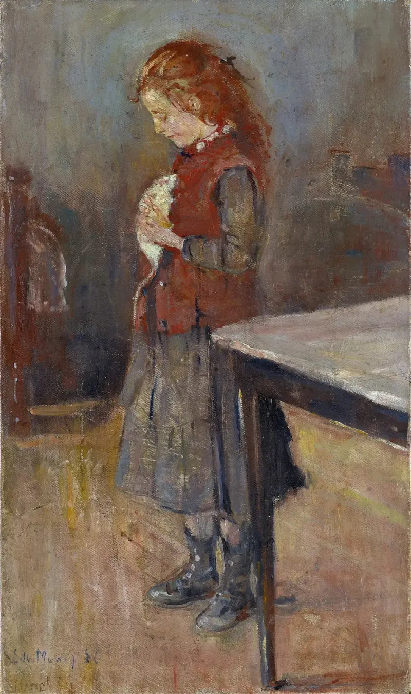 Redhaired Girl With White Rat av Edvard Munch