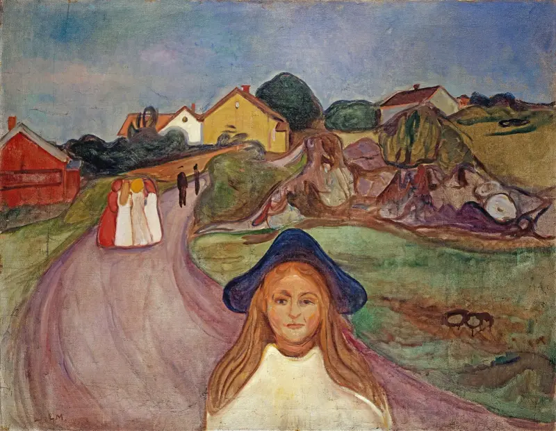 Straße in Åsgårdstrand von Edvard Munch