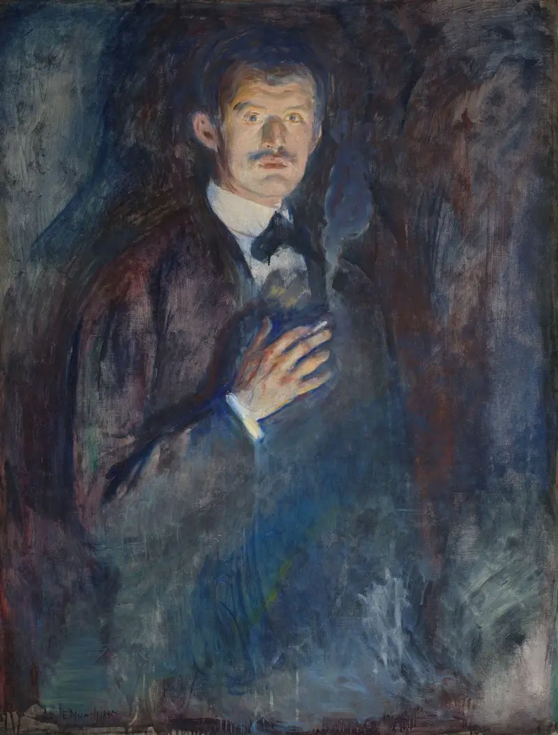 Autoportrét s cigaretou, Edvard Munch