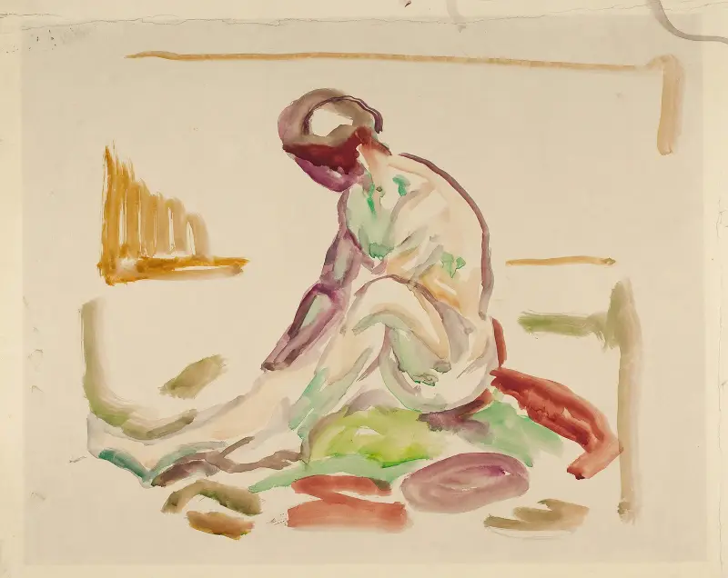 Sedící akt, 1919, Edvard Munch