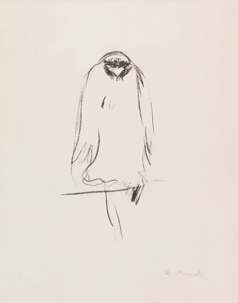 Sitzender Raubvogel. Adler von Edvard Munch