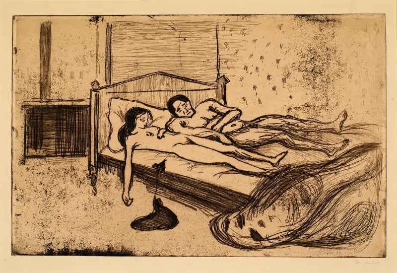 Die toten Liebenden (Doppelselbstmord) von Edvard Munch