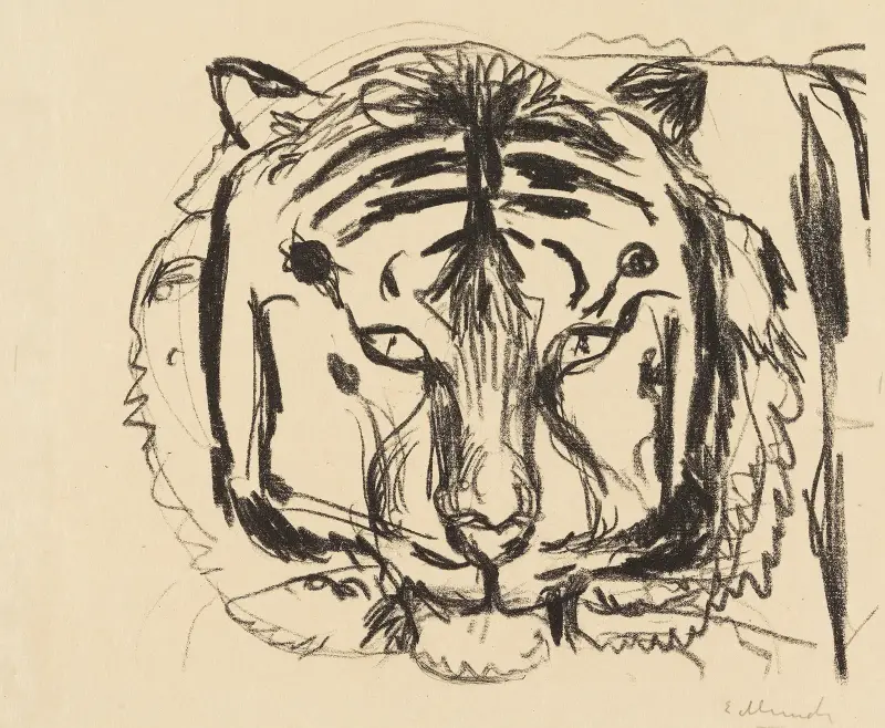 Tygří hlava II, Edvard Munch