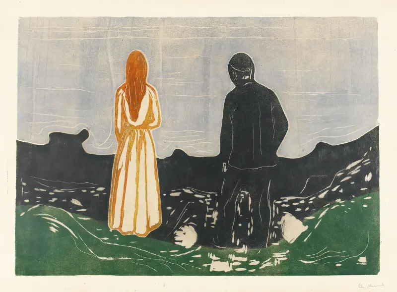 Zwei Menschen. Die Einsamen, 1899 – Nr. 1 von Edvard Munch
