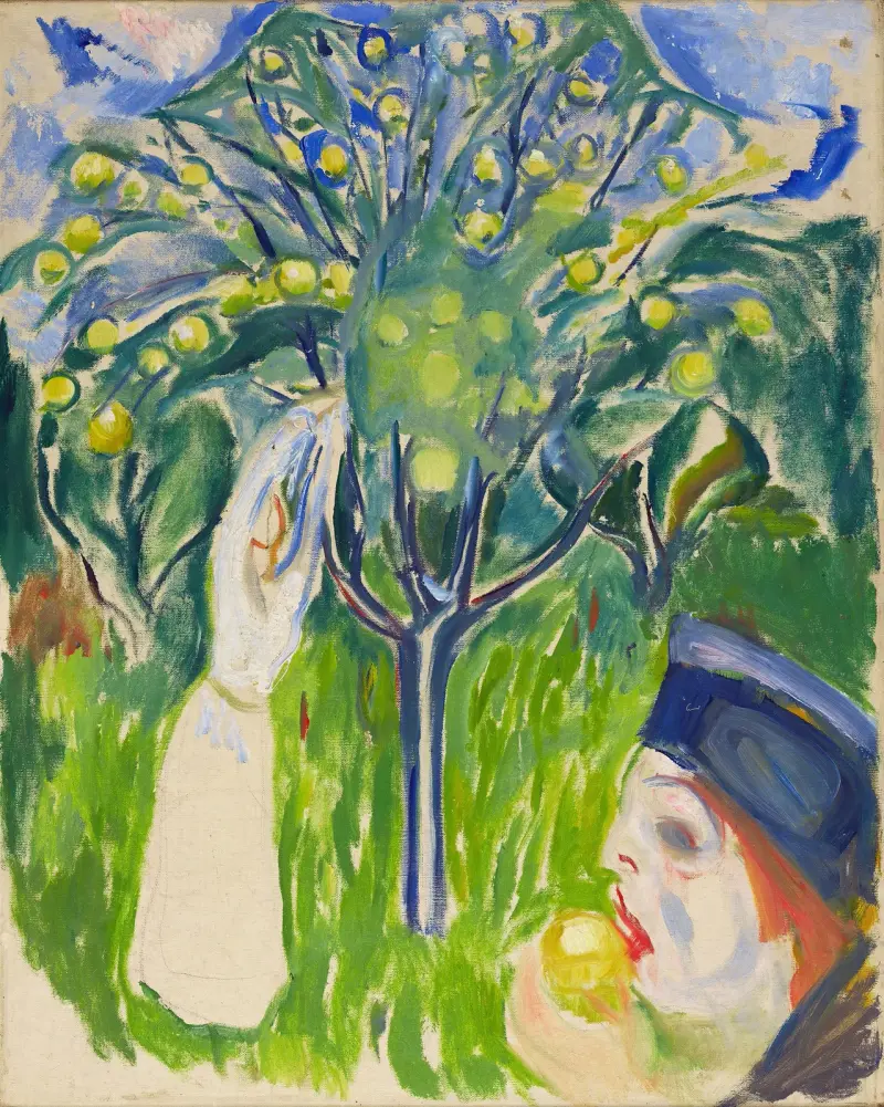 Zwei Frauen im Garten von Edvard Munch
