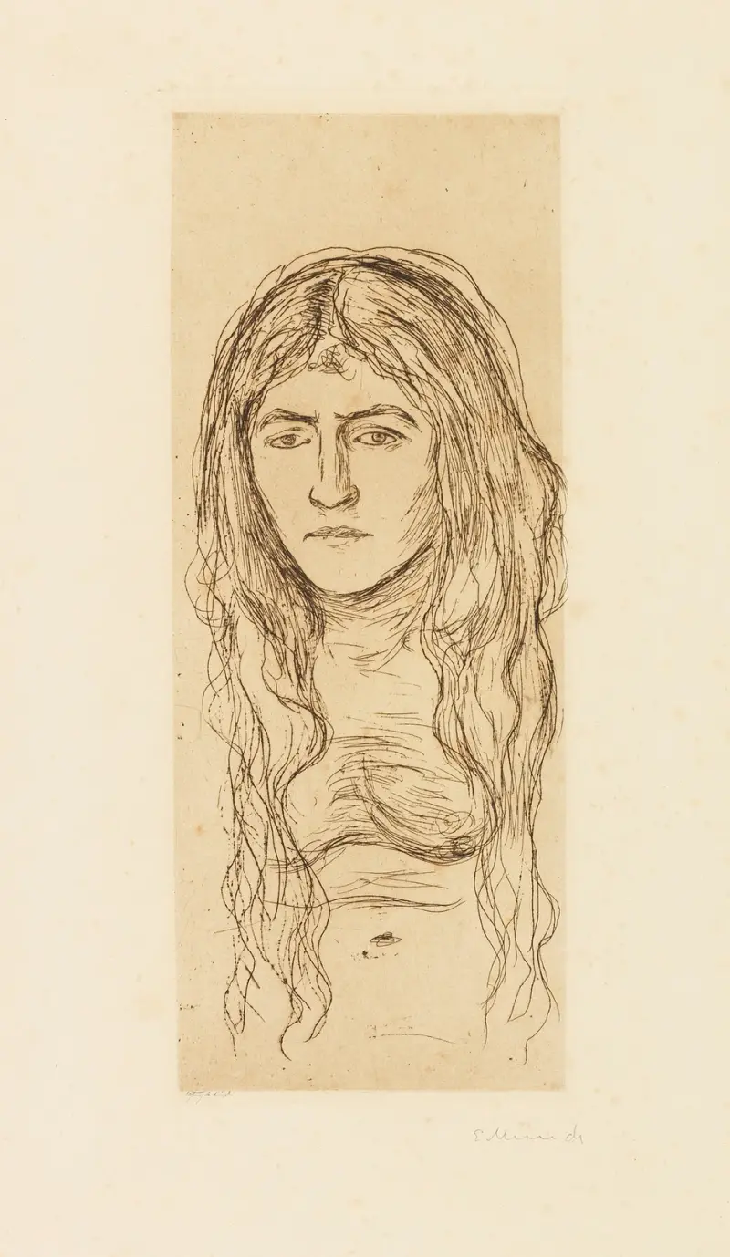 Žena s dlouhými vlasy, Edvard Munch