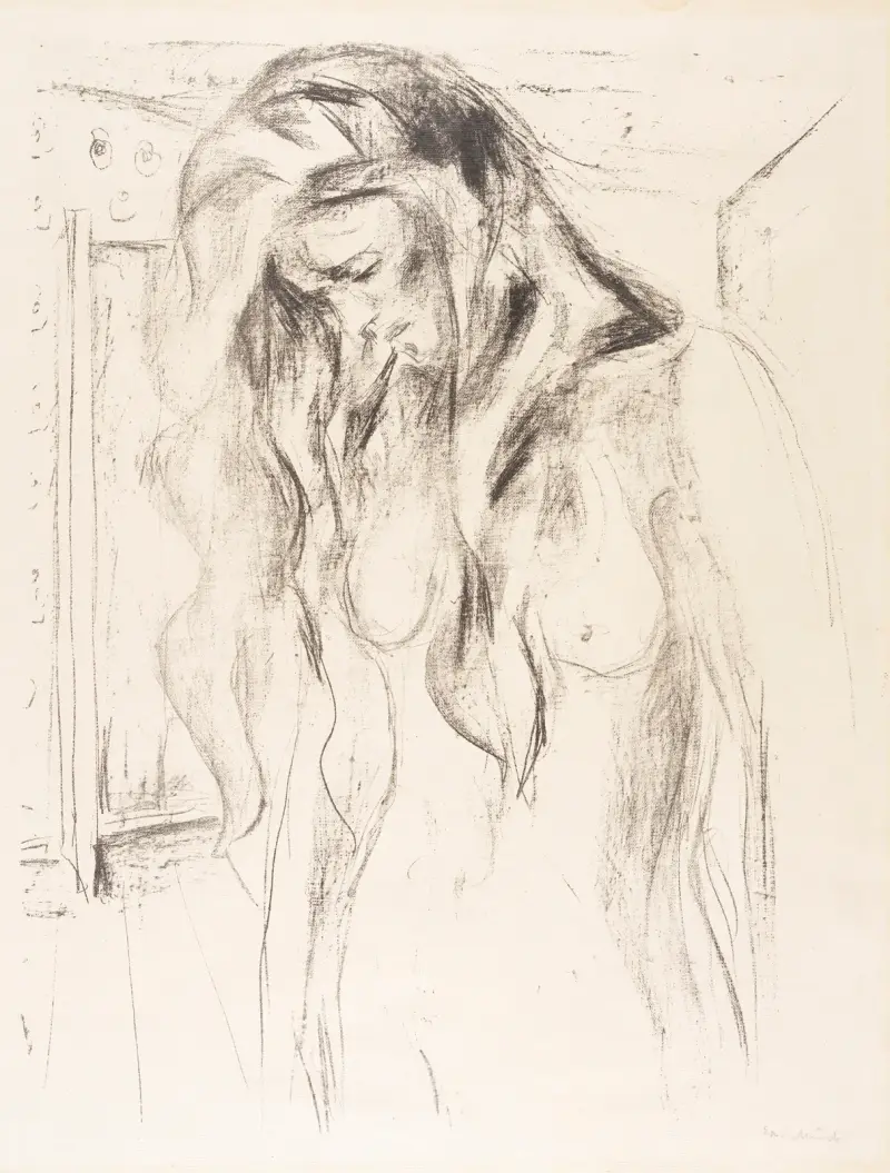 Weinende junge Frau von Edvard Munch