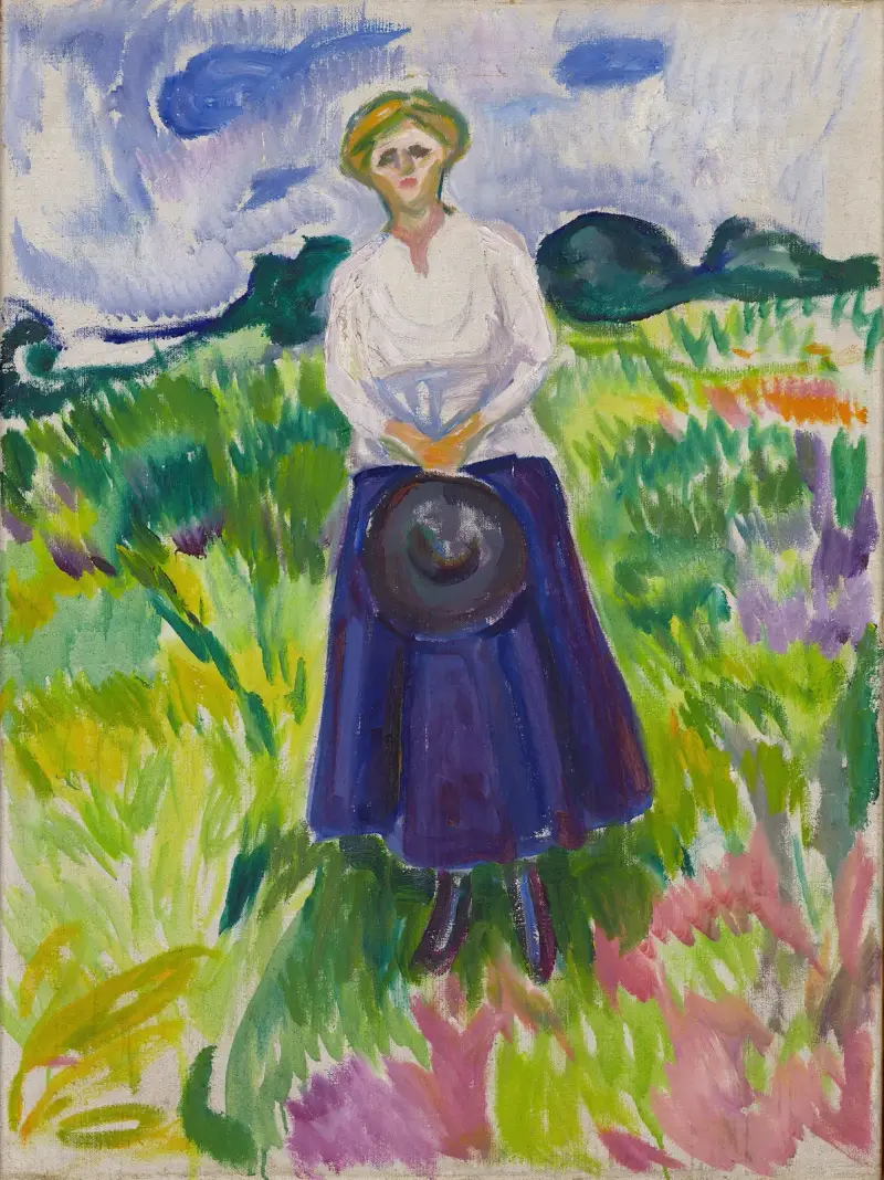 Woman in a Green Meadow av Edvard Munch