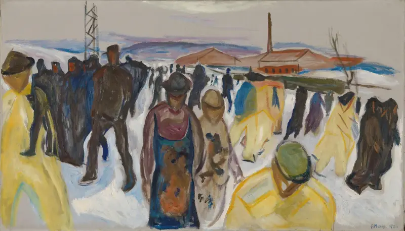 Robotnicy wracający do domu, Edvard Munch