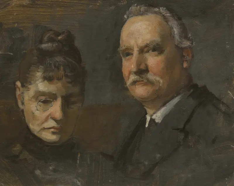 Portrait of man and woman av Edvard Perséus