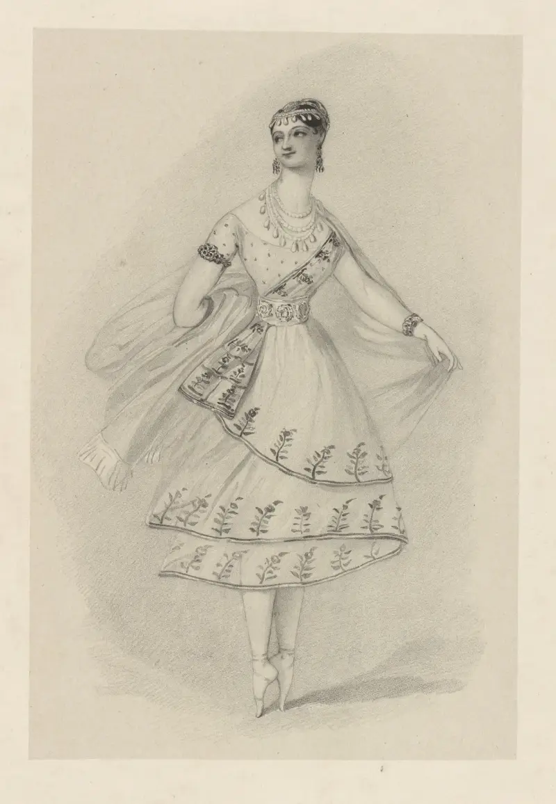 Marie Taglioni in „Der Gott und die Bajadere“ von Alfred Edward Chalon