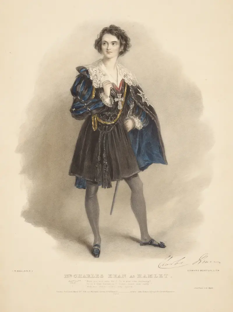 Mr. Charles Kean as Hamlet [in Shakespeare’s Hamlet] av Alfred Edward Chalon