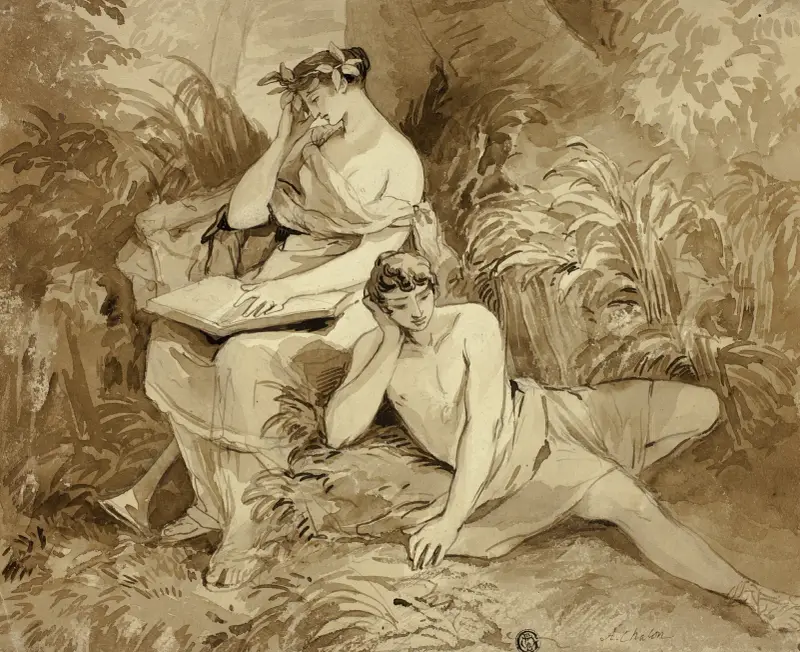 Muse and Poet av Alfred Edward Chalon