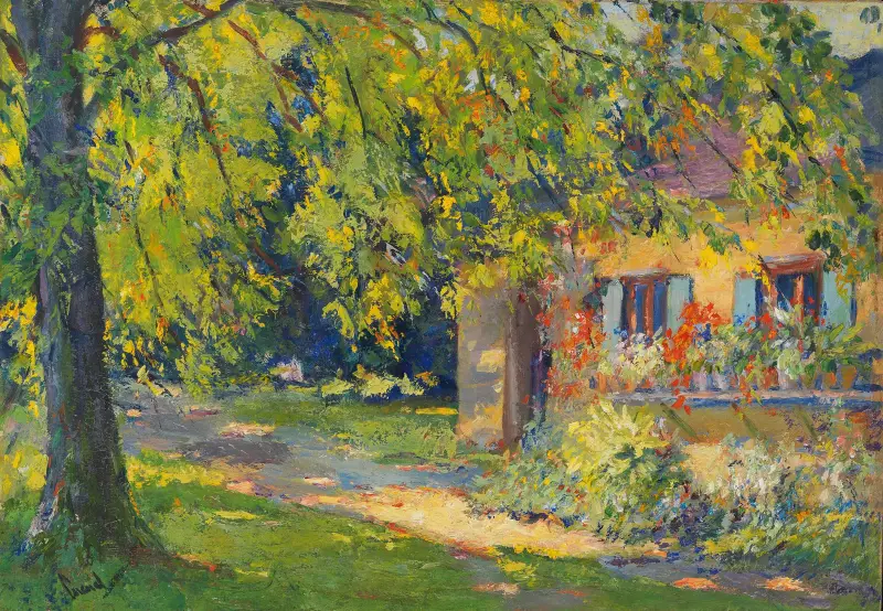 Frühlingsgarten in Starnberg av Edward Cucuel