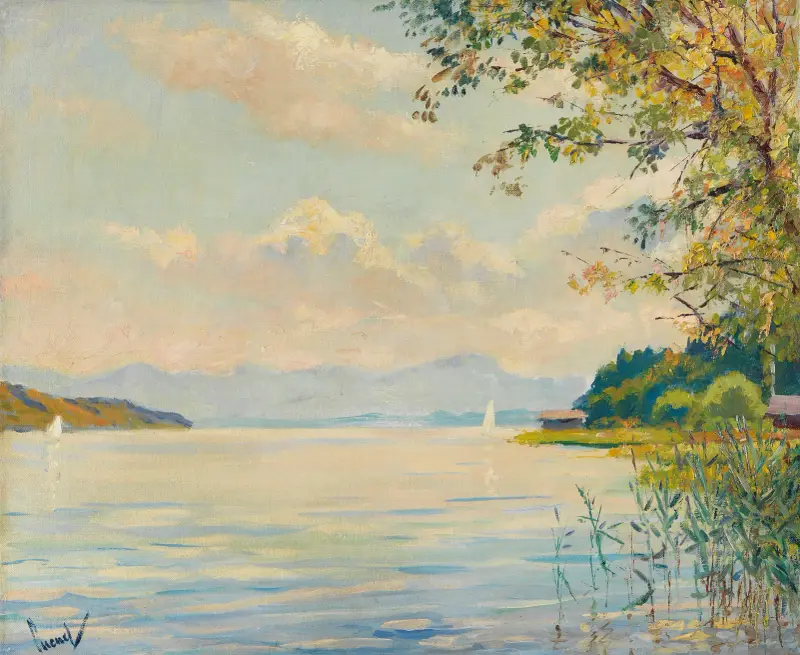 Jezioro Starnberg – widok z oddali, Edward Cucuel