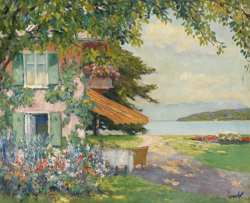 Wiosenny ogród w Starnbergu, Edward Cucuel