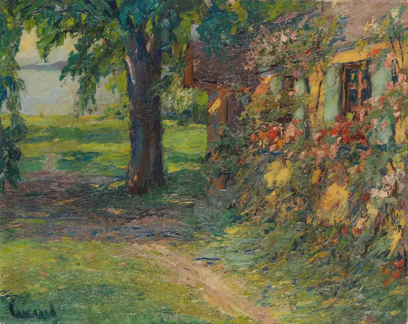 The artist’s house on Lake Starnberg av Edward Cucuel