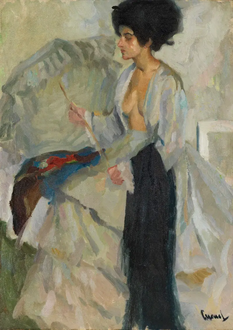 Woman in the studio av Edward Cucuel