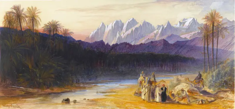 Ett arabiskt läger vid Wady Feiran av Edward Lear