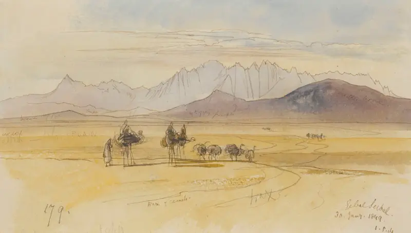 Gebel Serbal, Ägypten, 1849 von Edward Lear