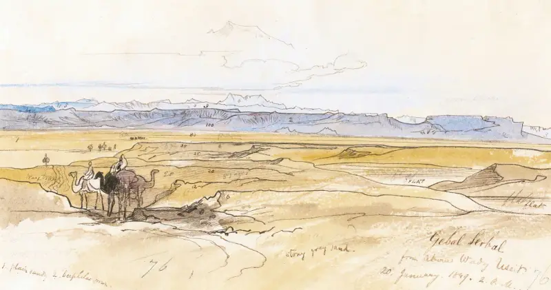 Gebel Serbal From Above Wadi Useit, Eygpt av Edward Lear
