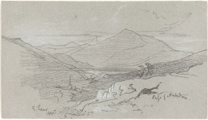 Berglandschaft bei Antrodoco von Edward Lear